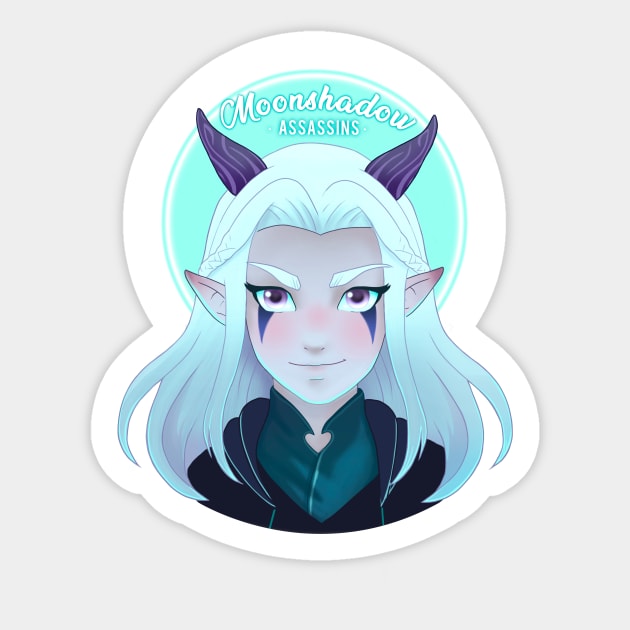 Rayla - The Dragon Prince, Moonshadow Assasins Sticker by Anhyra